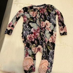 EUC Authentic Posh Peanut Ruffled Zip Up Footie